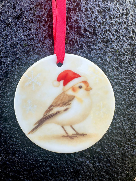 Snow bunting - Christmas ornament