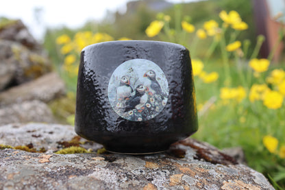 Black Mug – Puffins