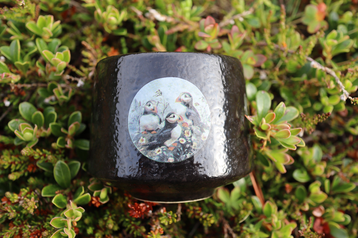 Black Mug – Puffins
